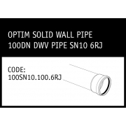 Marley Optim Solid Wall Pipe - 100DN DWV Pipe SN10 6RJ - 100SN10.100.6RJ